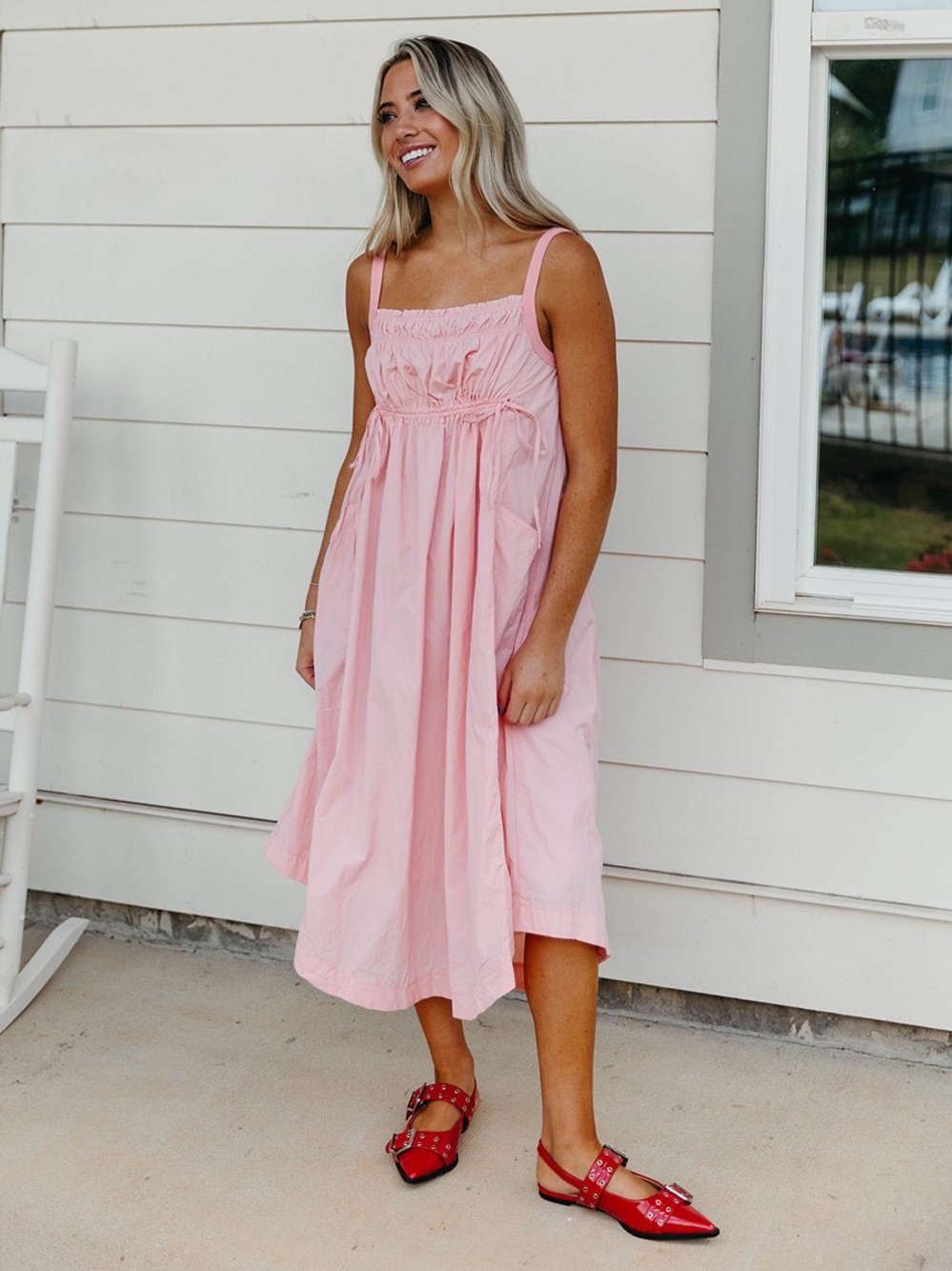 Listicle Boutique Parachute Pink Midi Dress Sz S NWT